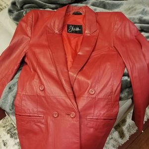 Womens Vintage Leather Blazer
